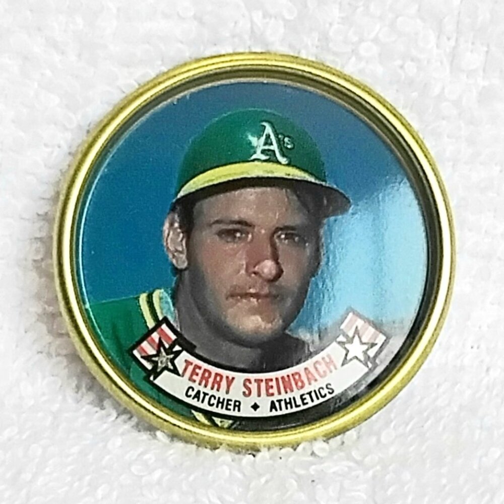 3/$20 Vintage & Mint 1988 Topps MLB Terry Steinbach 1 1/2" Metal Coin 28/60!!